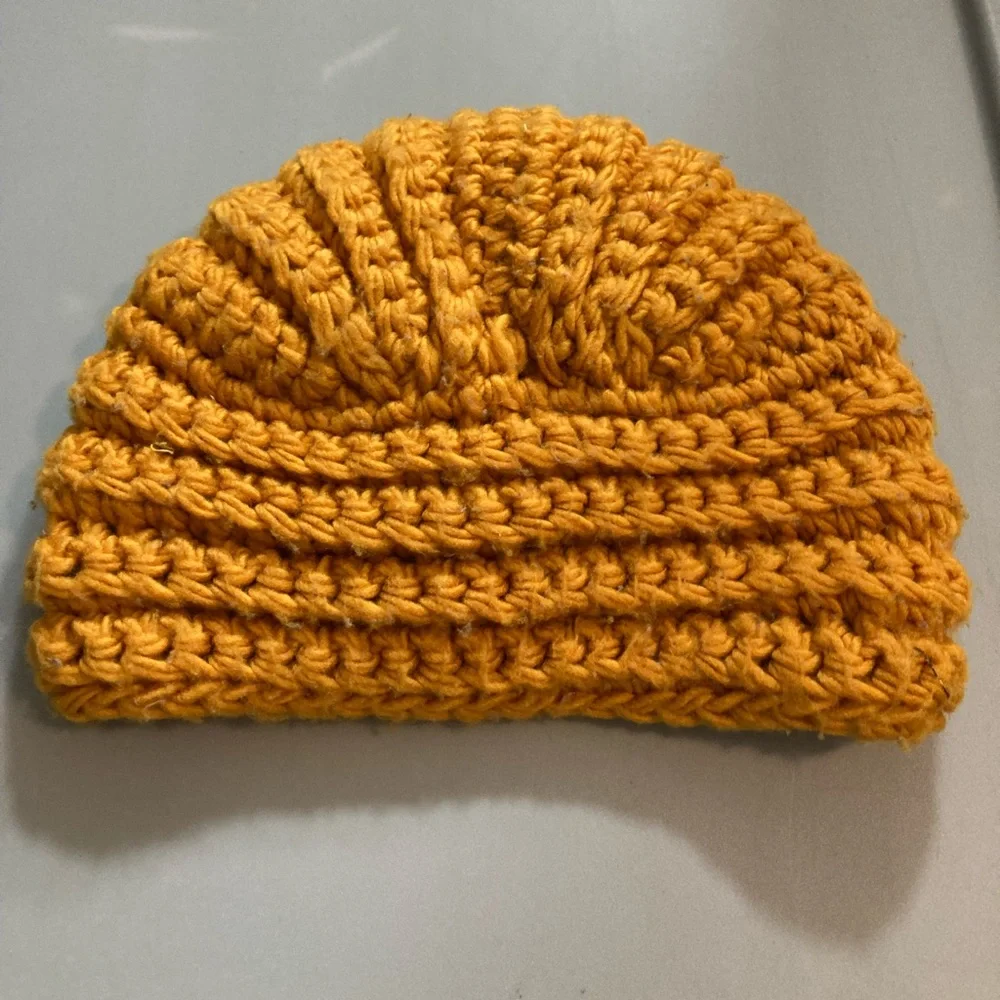 Knit Hat Turban Style Outerwear 100% Acrylic Warmth Stylish Mustard Yellow Gold
